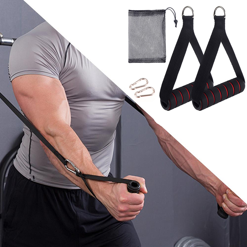 Yoga Fitness Resistance Band - 고강도 케이블 머신 핸들(후크 D-링 포함)